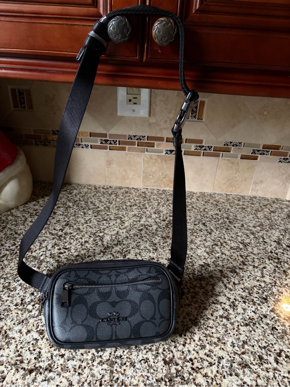 Coach Black Signature Crossbody Belt Bag